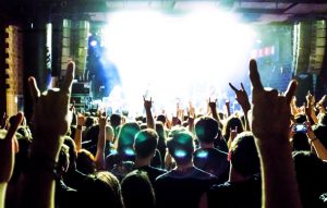music concert people hands up